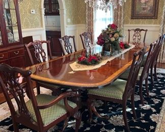 DINING SET WITH 8 CHAIRS, SIDEBOARD & CHINA CABINET