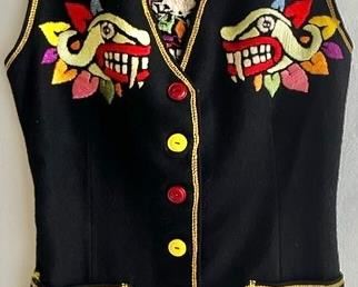 1940s Hand Embroidered Exotic Vest  