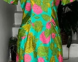 1960s Silk Print Dress 