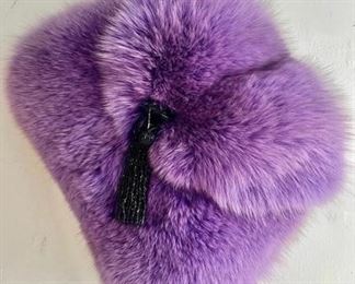 Vintage Lavender Fox Muff 