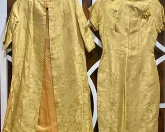 Vintage Brocade Dress Set 