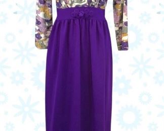 1970s Lurex and Rayon Maxi 