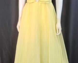Vintage Yellow Gown with Triple Strap Detail 