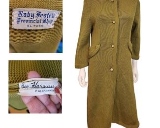 Vintage Lee Herman Calif Knit Coat 