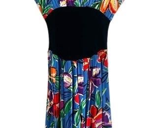 Vintage Rayon Tropical Print Dress 