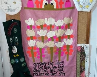 Original Annie French "Quiltwoman" Wall Hanging!