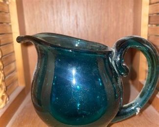 Signed Small Hand Blown Glass Pitcher 1988 Labino Studio!