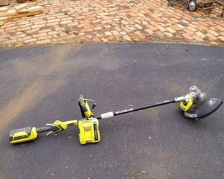 Ryobi 40 Volt String Trimmer w/Battery & Charger. Handle Model #RY40001, Stringer Attachment #RY40021!