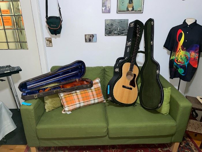 2014 Collings C10 walnut Parlor Guitar w/Documentation & Custom Collings Case, Beautiful Ernst Heinrich Roth 4/4 (Full Size) Violin Guarneri Fiddle: 1732 Reproduction Germany,1963 w/Case & 2 Bows (1 is Original Earnst Roth Bow), Guitar: 2014 Collings C10 walnut Parlor Guitar w/Documentation & Custom Collings Case, Vintage Hawaiian Musical Shirt & Green IKEA Love Seat!!
