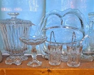 Much clear and cut glass