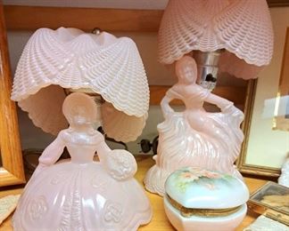 Great selection of vintage and modern lamps