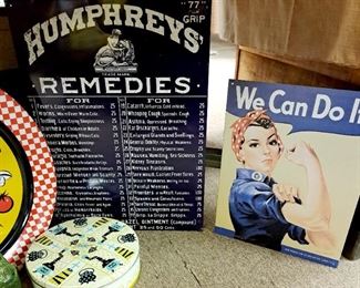 Many repro signs!! "Humphreys' Remedies" sign