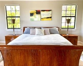 Fabulous Burl Wood Sleigh King Bedroom Set