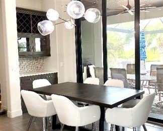 Arhaus "Leona" Dining with Leather Seating