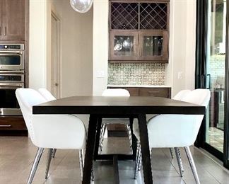 Arhaus "Leona" Dining with Leather Seating