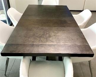 Arhaus "Leona" Dining with Leather Seating