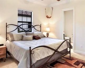 King Metal Scroll Bed Frame and Mattress