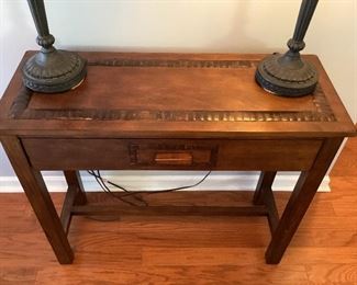 Inlaid wooden side table
