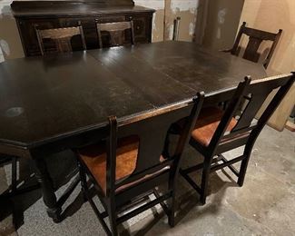 Formal Wood Dining Table with 6 Chairs