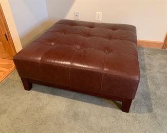 Leather square ottoman in great condition