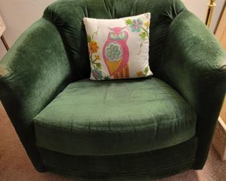 Velveteen club chair