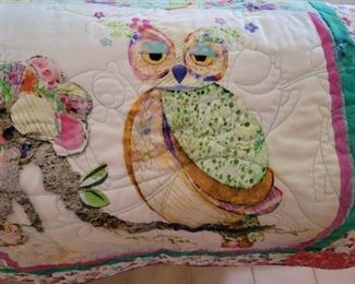 Handmade owl quilt