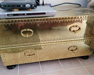 2 Drawer brass storage chest