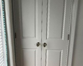 Small double door closet 
36” x 80”H - total 