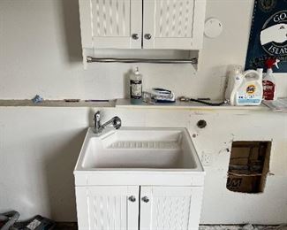 Utility sink (27”L x 22”D x 34”H)  $150

Upper cabinet $75

$200 takes all 