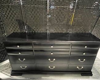 12 Drawer Black Finish Dresser