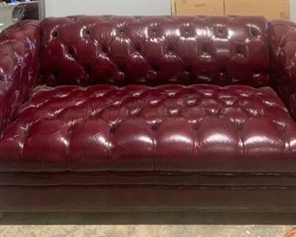 Burgundy Chesterfield Sofa by Thomasville