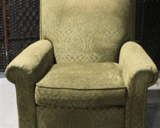Green Vintage Reclining Chair with Hobnail Design