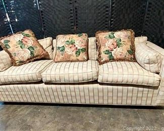 mid Century 3 Person Fabric Sofa