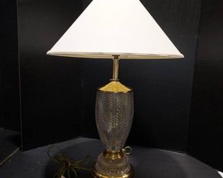 Nice Brass and Crystal Table Lamp with Shade