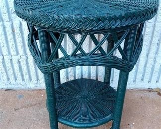Round Outdoor Wicker Side Table