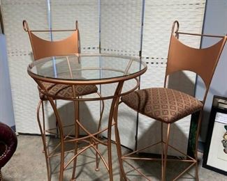 Three Piece Shaver Howard Bistro Set in Rose Gold Color