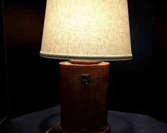 Unique Wooden Box Table Lamp with Shade