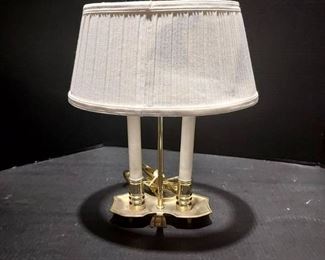 Vintage Double Candlestick Lamp with Shade