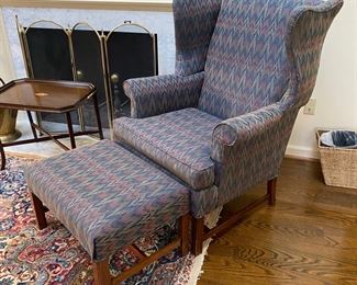 Wing chair & ottoman