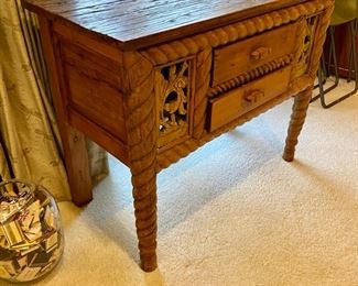 Carved wood Asian chest