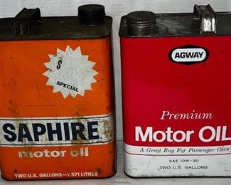 VINTAGE MOTOR OIL ADVERTISING CANS 