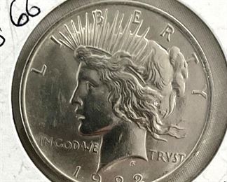 1922 PEACE SILVER DOLLAR 