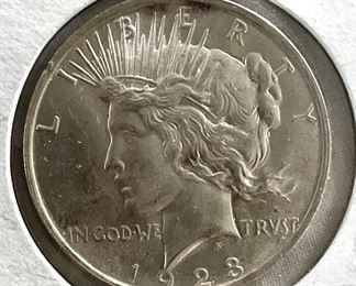 1923 PEACE SILVER DOLLAR 