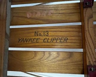 DETAILS ON UNDERSIDE OF SLED “NO 13 YANKEE CLIPPER” 