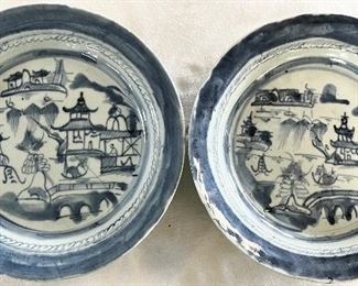 ANTIQUE CANTON DINNER PLATES