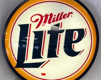 VINTAGE “MILLER LITE” LIGHT UP ADVERTISING SIGN 