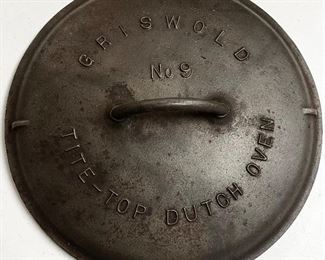 GRISWOLD #9 TITE-TOP DUTCH OVEN LID - CAST IRON 