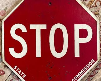 VINTAGE WOODEN STOP SIGN 