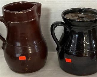 MORE 19th CENTURY ALBANY SLIP STONEWARE PITCHERS 