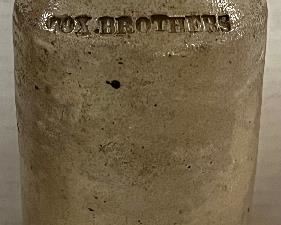 19th CENTURY STONEWARE BOTTLE IMPRESSED MARK “FOX BROTHERS” 
